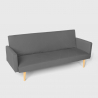 Sofá cama clic clac de 3 plazas en tejido de diseño nórdico reclinable Perla 