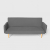 Sofá cama clic clac de 3 plazas en tejido de diseño nórdico reclinable Perla 