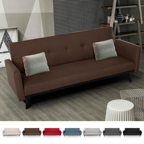 Sofá cama de 3 plazas en tejido clic clac reclinable de diseño nórdico Tulum Promoción