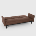 Sofá cama de 3 plazas en tejido clic clac reclinable de diseño nórdico Tulum Descueto