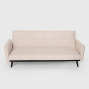 Sofá cama de 3 plazas en tejido clic clac reclinable de diseño nórdico Tulum 
