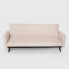 Sofá cama de 3 plazas en tejido clic clac reclinable de diseño nórdico Tulum 