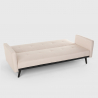 Sofá cama de 3 plazas en tejido clic clac reclinable de diseño nórdico Tulum 