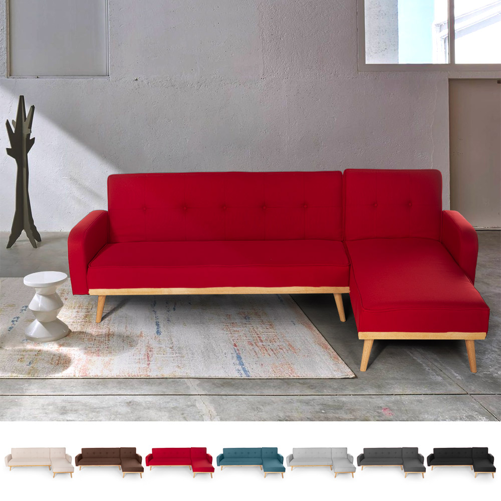 Sofá cama reclinable de 3 plazas en textil Diseño nórdico clic clac Palmas  | eBay
