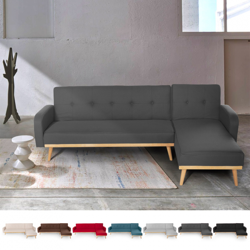 Sofá cama reclinable de 3 plazas en textil Diseño nórdico clic clac Palmas 