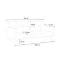 Sofá cama de 3 plazas en tejido clic clac reclinable de diseño nórdico Tulum 