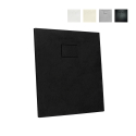 Plato de ducha cuadrado 90x90 a ras de suelo en resina baño moderno Stone 