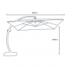 Sombrilla de aluminio con poste descentralizado 3.5x3.5m anti uv Copenaghen Brown Características