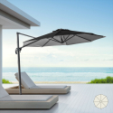 Sombrilla de aluminio con poste descentralizado para hogar y local 3x3m Paradise Noir Rebajas