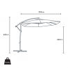 Sombrilla de aluminio para jardín y terraza para hotel Fan Noir 3 metros Elección