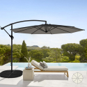 Sombrilla de aluminio para jardín y terraza para hotel Fan Noir 3 metros Rebajas