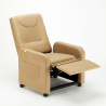 Sillón Relax reclinable de 4 ruedas con reposapiés de tela Beautiful Características