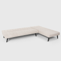Sofá cama de esquina de 3 plazas clic clac en tela modular reclinable de diseño moderno Natal 