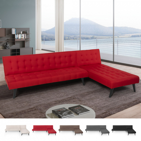 Sofá cama de esquina de 3 plazas clic clac en tela modular reclinable de diseño moderno Natal Promoción