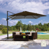 Sombrilla regulable de aluminio para jardín y terraza 3x3m Paradise Brown Rebajas