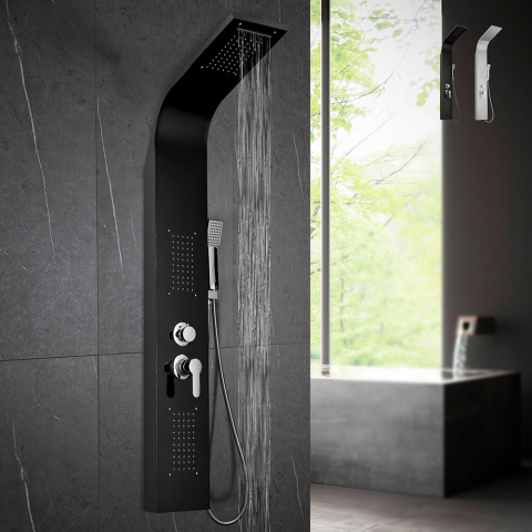 Columna de ducha Diseño Moderno de acero con mezclador de ducha en cascada de hidromasaje Monticelli
