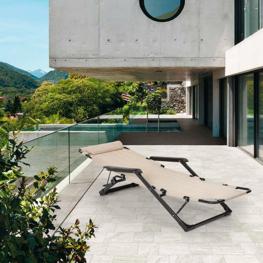  Emily Lux tumbona plegable de playa y jardín multiposición Zero Gravity Promoción 