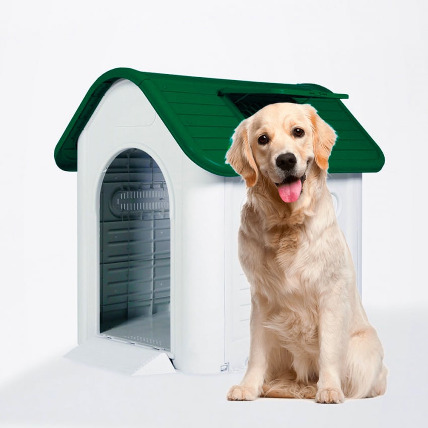 Tropezón revolución Turbulencia Molly Caseta para perros grandes en plástico, exterior e interior del jardín