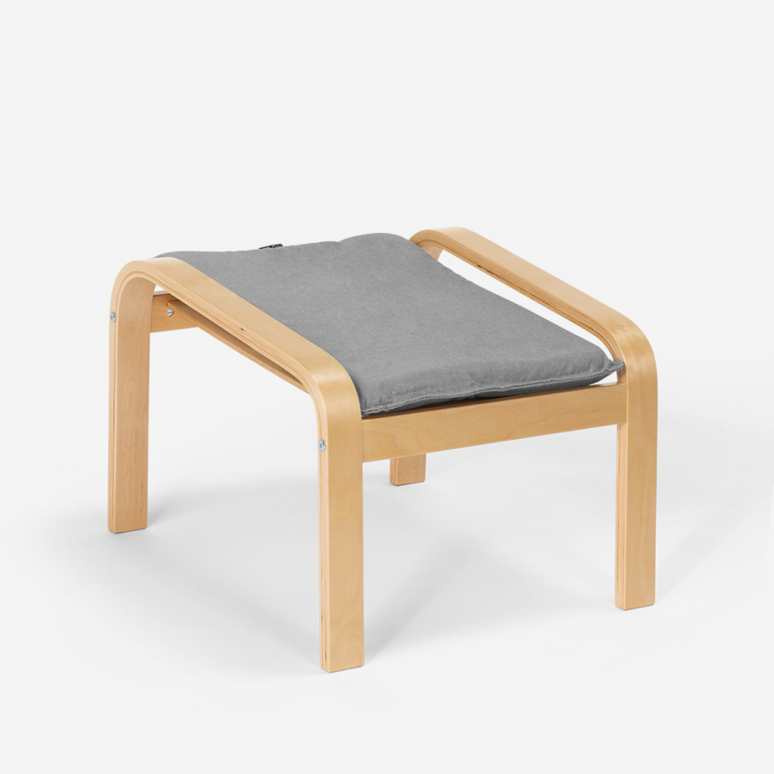 Sylt Reposapiés puf sillón sofá salón madera diseño escandinavo
