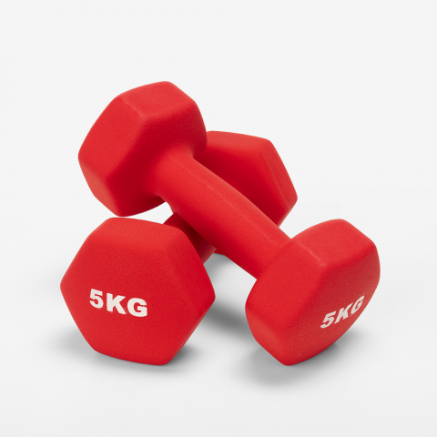 Par de mancuernas pesas para gym y fitness vinilo Megara de 2 x 5 kg