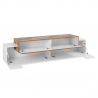 Mueble TV 4 estantes y 3 puertas abatibles diseño blanco madera Corona Low White Rebajas