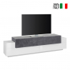 Mueble TV 4 estantes y 3 puertas abatibles 200 cm diseño moderno Corona Low Report Venta