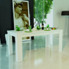Mesa extensible 160-210x90cm blanca de diseño moderno para salón y cocina Jesi Long Rebajas