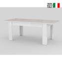 Mesa extensible 160-210x90cm blanca de diseño moderno para salón y cocina Jesi Long Venta