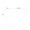 Mesa de comedor extensible 160-210x90cm diseño moderno de madera blanca Jesi Larch Rebajas