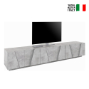 Mueble de TV de 6 puertas y 3 estantes de diseño moderno Ping Low XL Concrete Venta