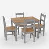 Conjunto de mesa rectangular 100x80 4 sillas de madera estilo country Rusticus Medidas