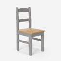 Conjunto de mesa rectangular 100x80 4 sillas de madera estilo country Rusticus Precio