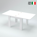 Mesa para comedor extensible 90-180x90cm de diseño madera blanca Jesi Liber Wood Venta