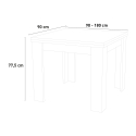 Mesa para comedor extensible 90-180x90cm de diseño madera blanca Jesi Liber Wood Descueto