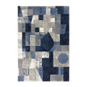 Alfombra rectangular de diseño geométrico moderno azul gris Milano BLU013 Venta