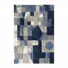 Alfombra rectangular de diseño geométrico moderno azul gris Milano BLU013 Venta