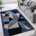 Alfombra para salón diseño geométrico moderno gris azul Milano BLU016 Promoción
