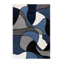 Alfombra de diseño moderno con patrón geométrico azul blanco BLU015 Milano Venta