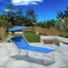 Tumbona Profesional Aluminio Toldo Parasol Italia Stock 2 Piezas