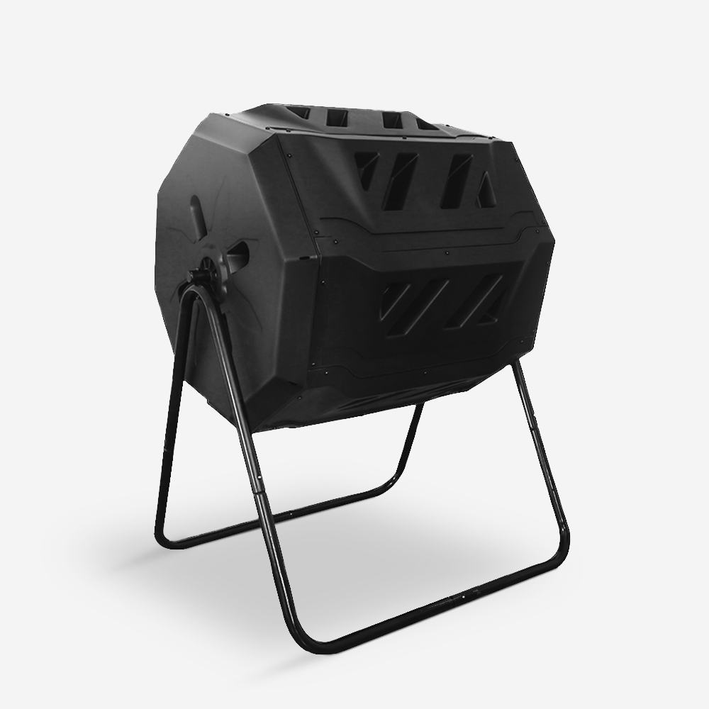 Compostador giratorio para jardín exterior 160 litros dos compartimentos Abacus