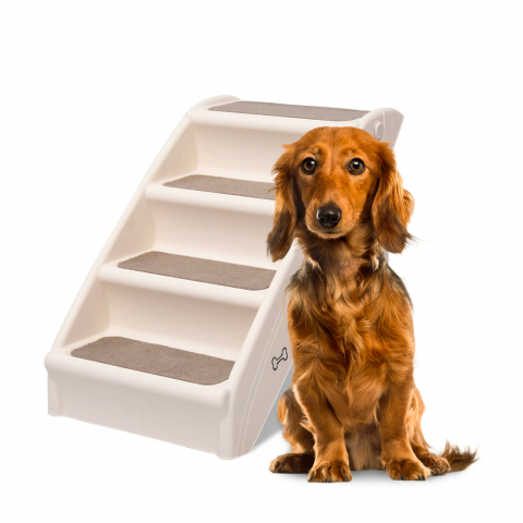 Escalera plegable para mascotas con 4 peldaños de plástico Diva Promoción