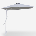 Paraguas 3 metros brazo descentralizado blanco hexagonal acero anti UVv Dorico Stock