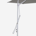 Paraguas 3 metros brazo descentralizado blanco hexagonal acero anti UVv Dorico Elección