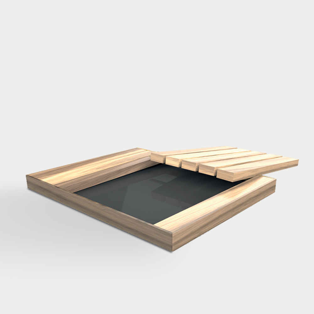 Plato de ducha de madera para piscina exterior jardín 100x80cm Arkema