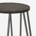 Taburete alto de diseño industrial de metal y madera para bar, restaurante y cocinas Carbon Top Características