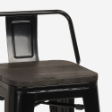 taburete alto de diseño industrial de metal y madera, para barra y cocina Lix steel wood top 