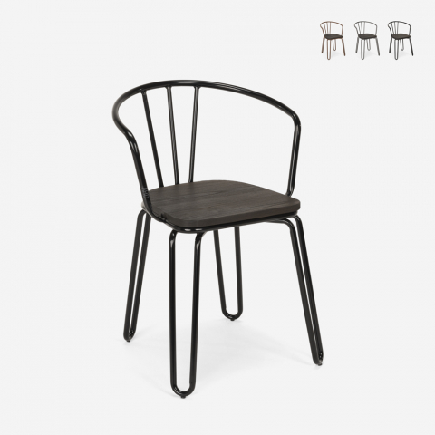 sillas estilo apoyabrazos de acero de diseño industrial para bar y cocina ferrum arm Promoción
