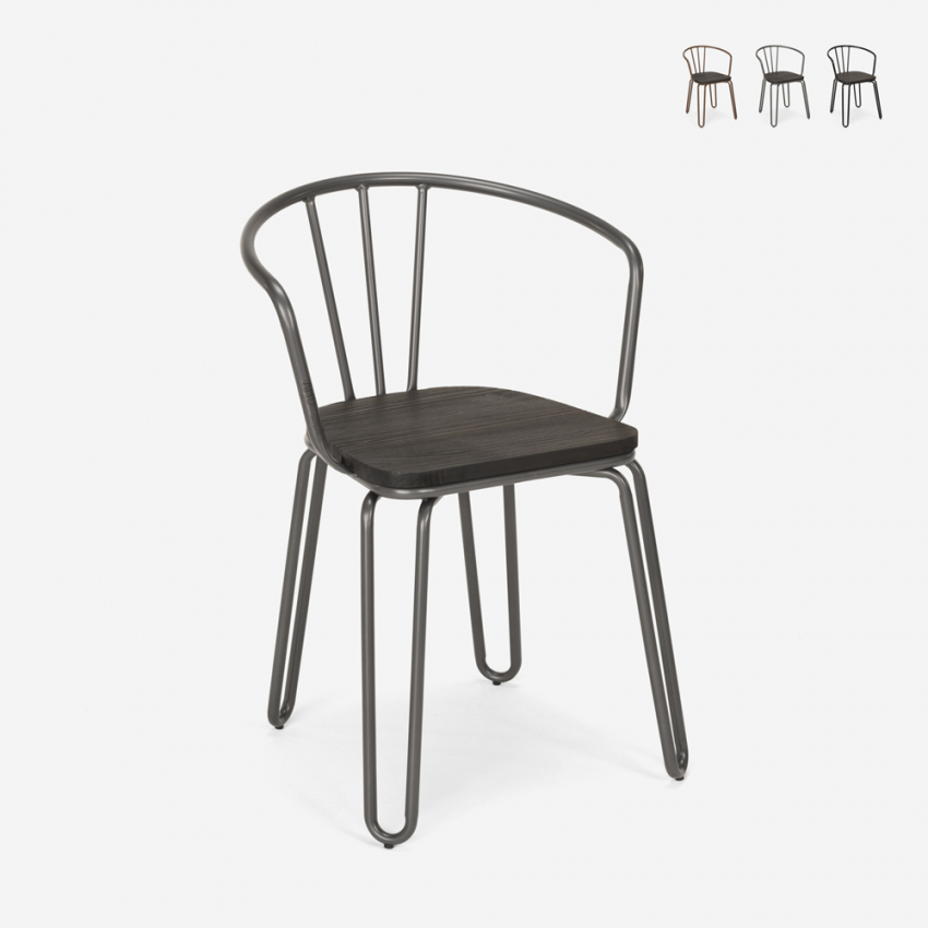 sillas estilo Lix apoyabrazos de acero de diseño industrial para bar y cocina ferrum arm Descueto