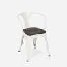 Sillas de comedor de metal y madera estilo industrial tolix Steel Wood Arm