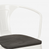 sillas de comedor de metal y madera estilo industrial Lix steel wood arm 
